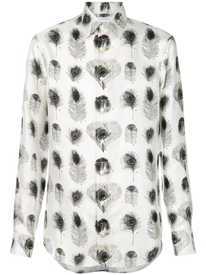 Alexander Mcqueen Peacock Feather Print Shirt - Nude & Neutrals