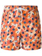Kiton - Camouflage Print Swim Shorts - Men - Polyester - M, Yellow/orange, Polyester
