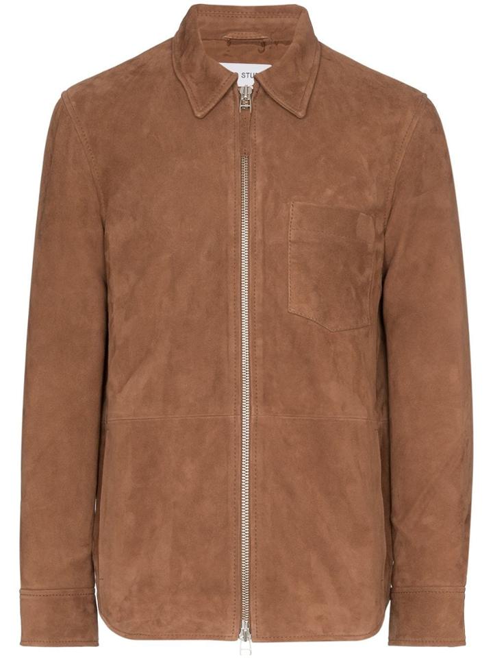 Stand Studio Adon Suede Shirt Jacket - Brown