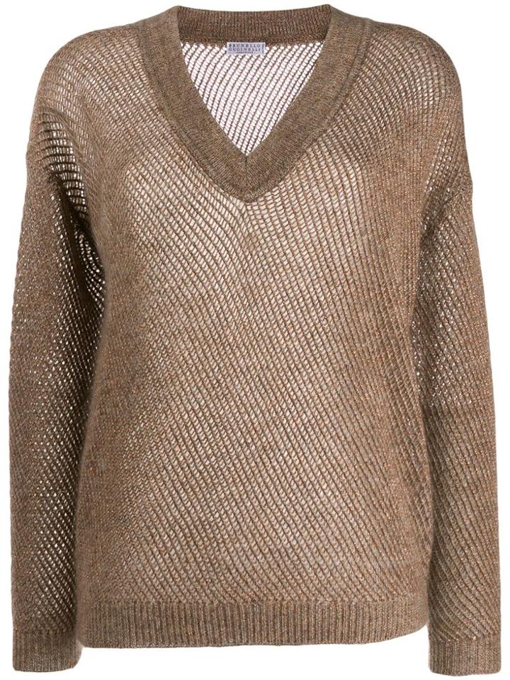 Brunello Cucinelli V-neck Pullover - Neutrals