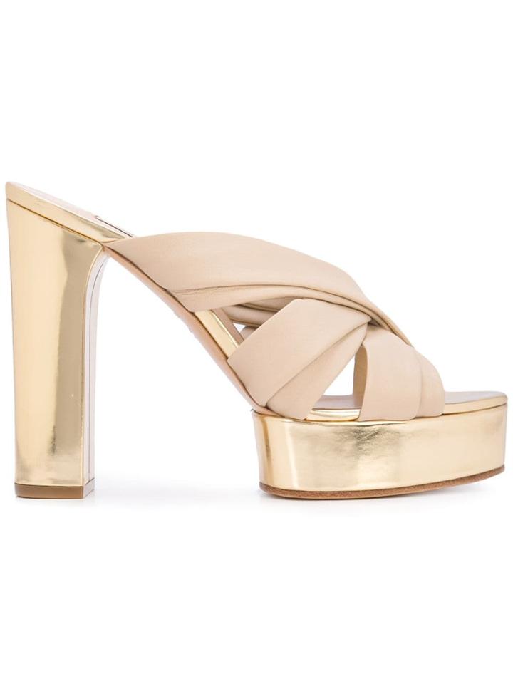 Casadei Platform Slip-on Sandals - Neutrals