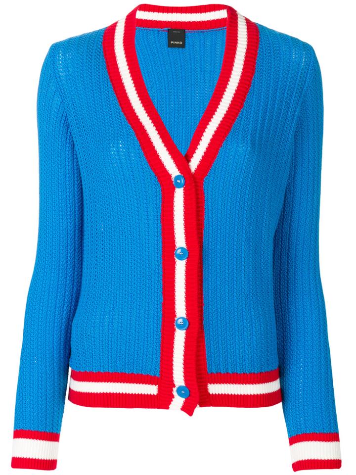 Pinko Contrast Button Cardigan - Blue