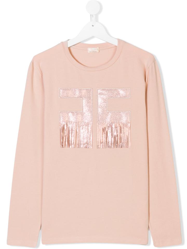 Elisabetta Franchi La Mia Bambina Appliquéd Sweatshirt - Pink & Purple