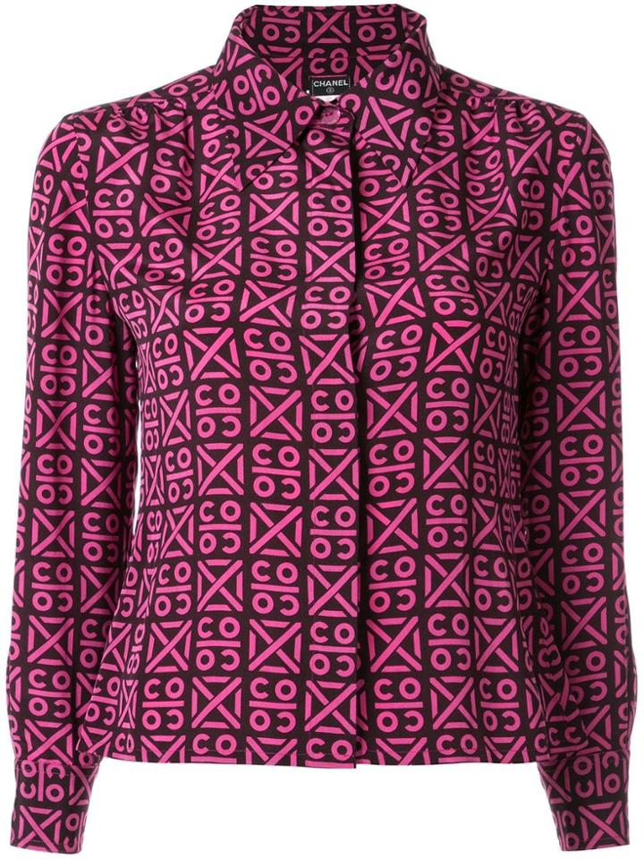 Chanel Vintage Graphic Print Shirt - Black