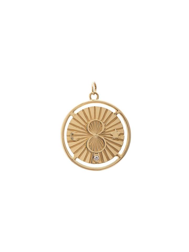 Foundrae 18kt Yellow Gold Large 28mm Karma Medallion Necklace
