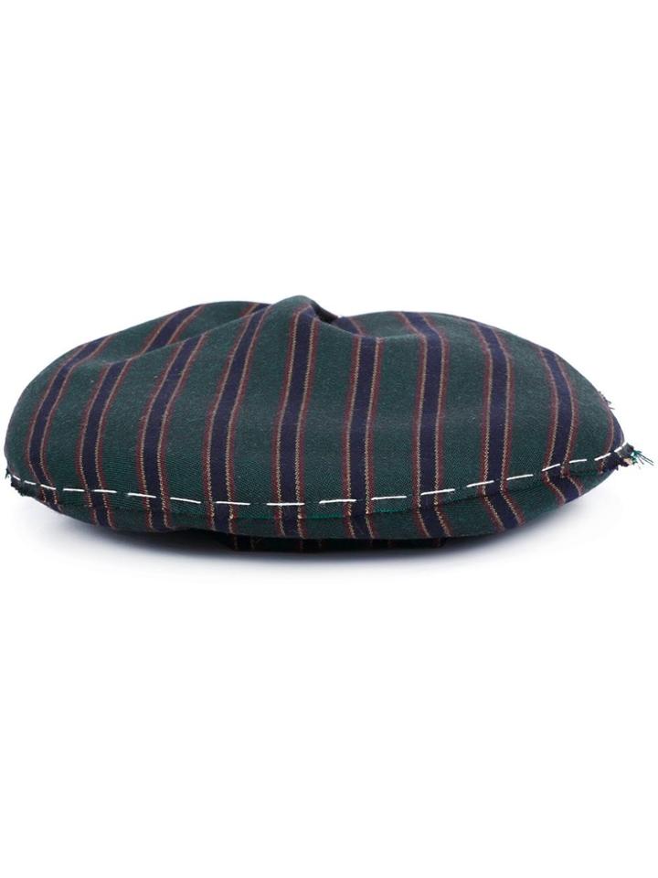 Maison Michel Blazer Stripes Beret - Green