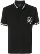 Les Hommes Embroidered Logo Polo Shirt - Black
