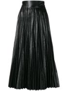 Aviù Pleated High-waisted Skirt - Black