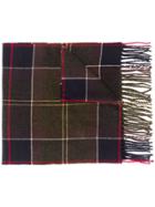 Barbour Fringed Check Scarf - Brown