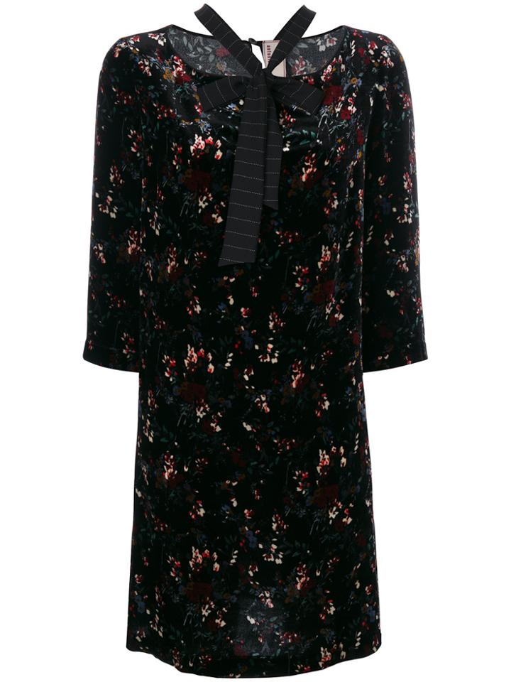 Antonio Marras Floral Flared Dress - Black