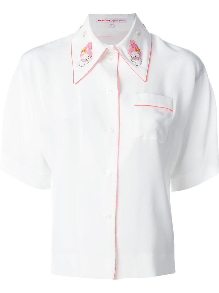 Olympia Le-tan Embroidered Collar Piped Shirt