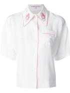 Olympia Le-tan Embroidered Collar Piped Shirt