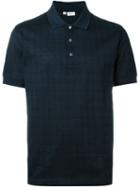 Brioni Grid Pattern Short Sleeve Polo Shirt