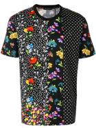 Versace Mixed Floral Print T-shirt - Black