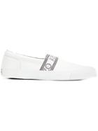 Kenzo Logo Stripe Slip-on Sneakers - White