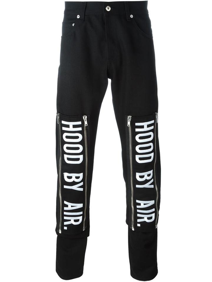 Hood By Air Front Zip Detail Jeans, Men's, Size: 30, Black, Cotton