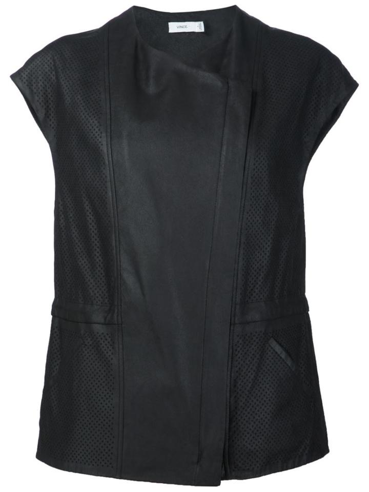 Vince Perforated Cap Sleeve Vest
