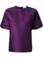 Carven Short Sleeve T-shirt, Women's, Size: 40, Pink/purple, Silk/polyester