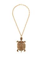 Katheleys Pre-owned 1970's Trifari Crown Turtle Pendant - Gold