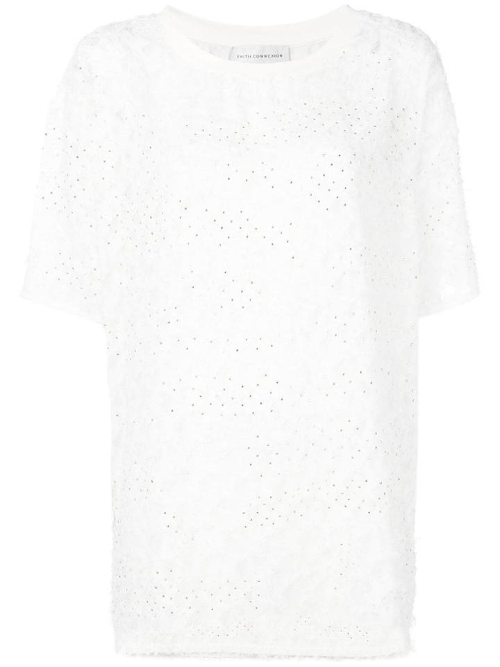 Faith Connexion Fil-coupé Knitted Top - White