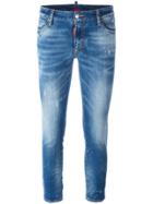 Dsquared2 Twiggy Cropped Bleach Jeans - Blue