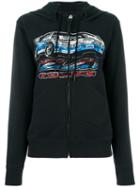 Coach Car Print Zipped Hoodie, Women's, Size: Medium, Black, Cotton/spandex/elastane