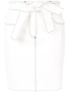 Msgm Contrast Stitch Skirt - White