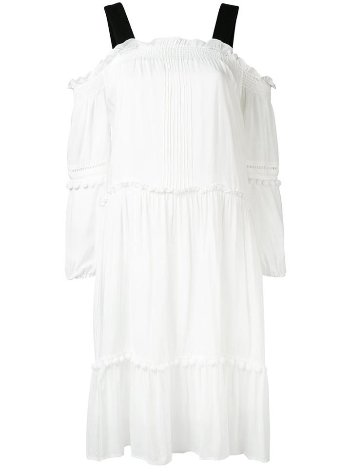 Blugirl - Off Shoulder Dress - Women - Polyester/viscose - 42, White, Polyester/viscose
