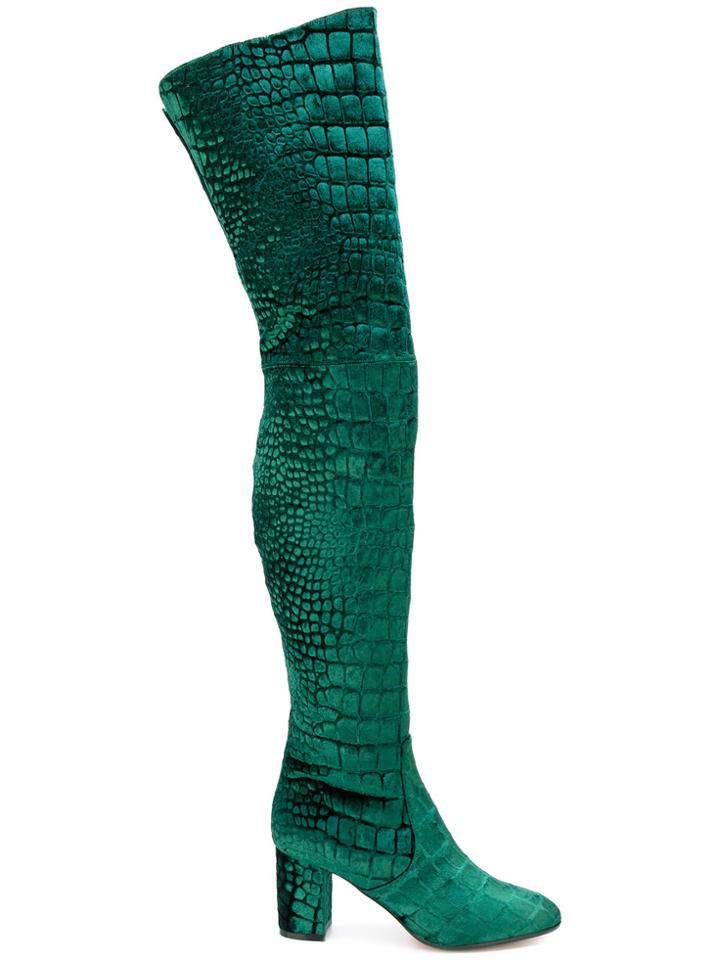 Jean-michel Cazabat Giada Thigh High Boots - Green