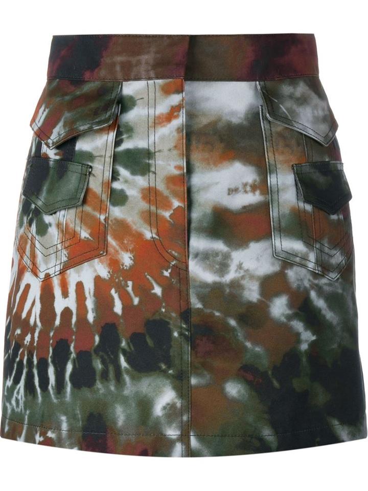 Valentino Tie Die Mini Skirt, Women's, Size: 42, Blue, Cotton