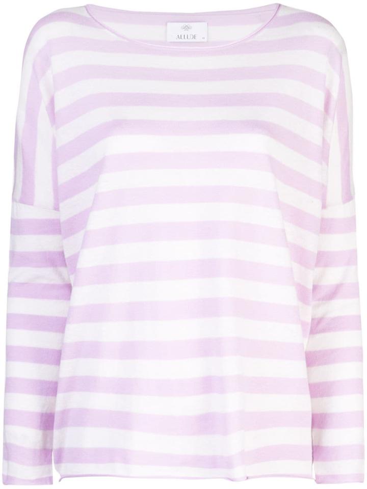 Allude Striped Long Sleeve Jumper - Purple
