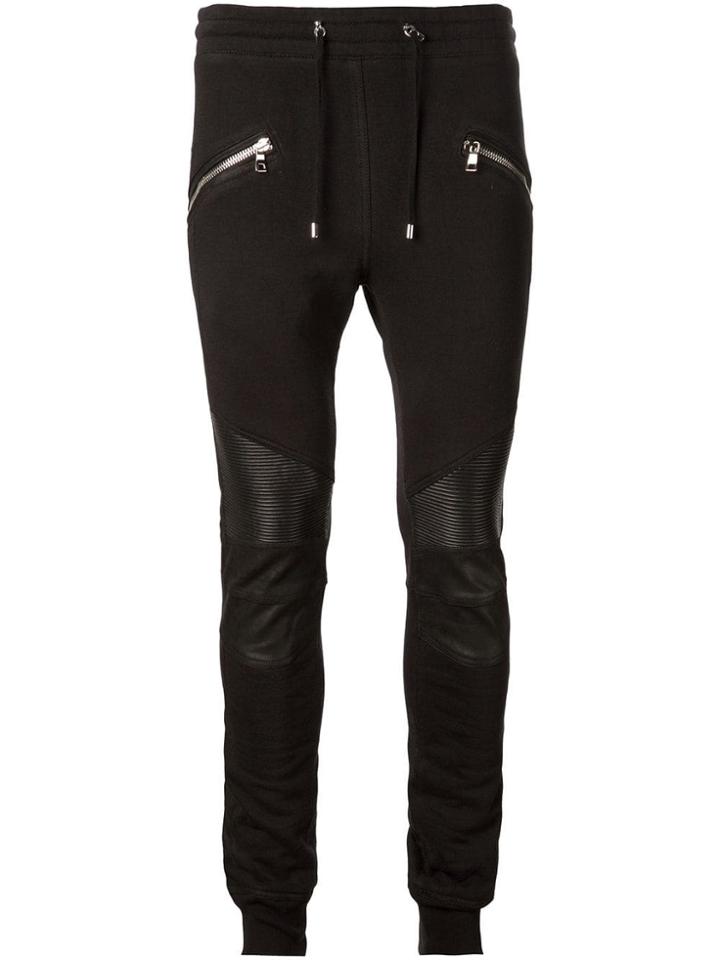 Balmain Biker Skinny Track Trousers - Black