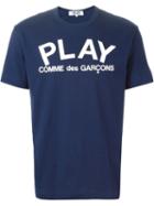 Comme Des Garçons Play Logo Print T-shirt, Men's, Size: Xl, Blue, Cotton