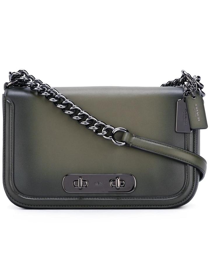 Coach Flap Closure Shoulder Bag, Women's, Green