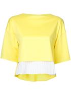 Taro Horiuchi Pleated Hem Blouse, Women's, Yellow/orange, Cotton