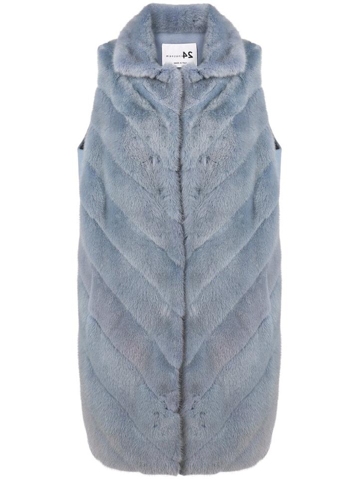 Manzoni 24 Sleeveless Loose Coat - Blue