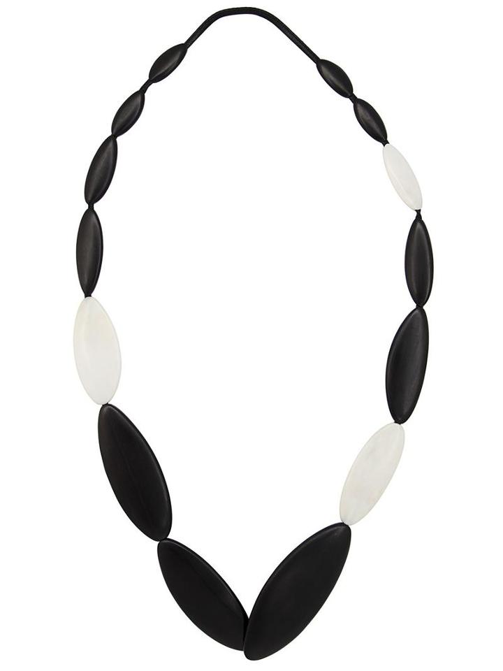 Monies Long Oval Bead Necklace, Women's, Brown