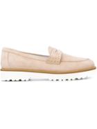Hogan Penny Loafers, Women's, Size: 38, Nude/neutrals, Suede/leather/rubber