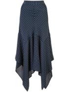 Ganni Lynch Striped Seersucker Skirt - Blue
