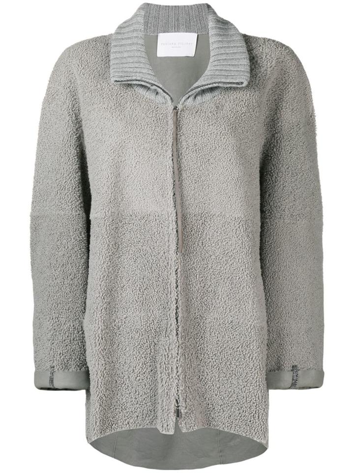 Fabiana Filippi Oversized Zip-up Coat - Grey