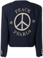 Moschino Pre-owned Peace Embroidered Jacket - Blue