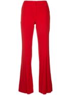 Goen.j Wide-leg Pleated Georgette Trousers - Red