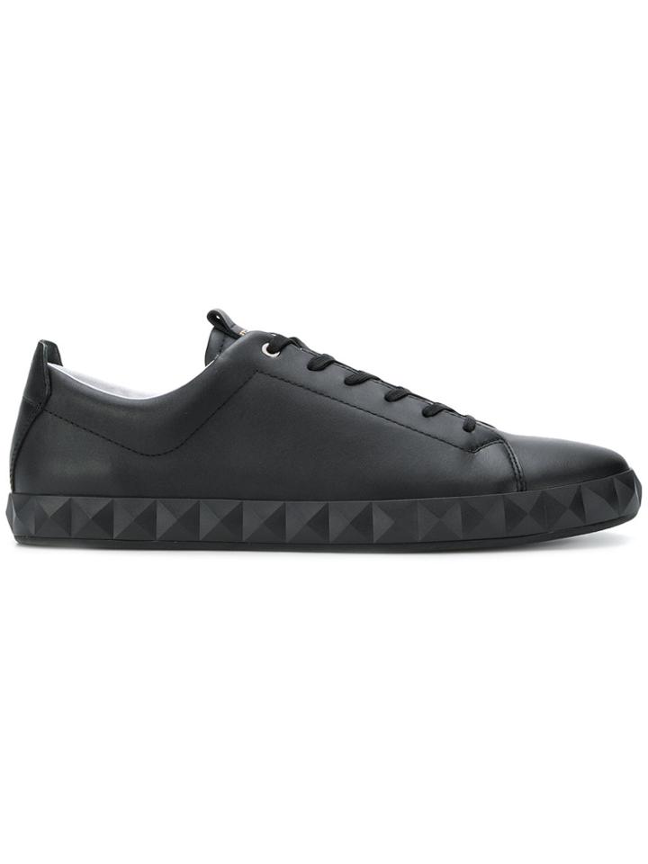 Ea7 Emporio Armani Geometric Sole Lace-up Sneakers - Black