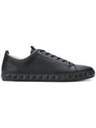 Ea7 Emporio Armani Geometric Sole Lace-up Sneakers - Black