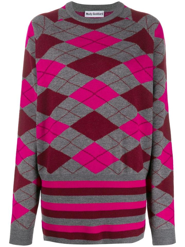 Molly Goddard Argyle Knit Jumper - Grey