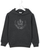 Dolce & Gabbana Kids Embroidered Crown Hoodie, Boy's, Size: 8 Yrs, Grey
