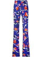 Emilio Pucci Printed Flared Trousers, Women's, Size: 40, Blue, Viscose/silk