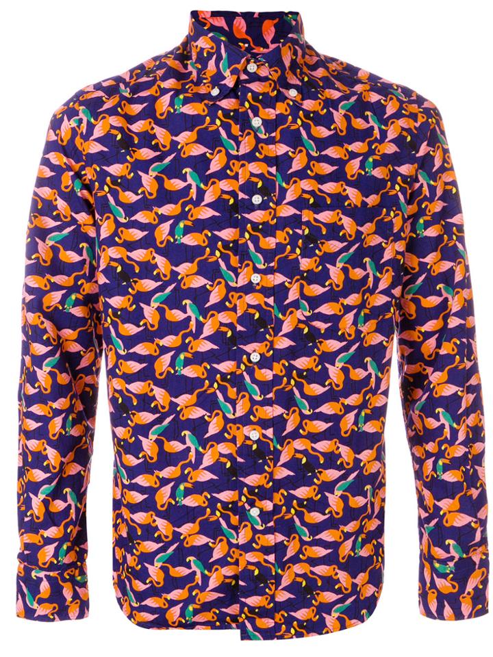 Gitman Vintage Flamingo Print Button-down Shirt - Multicolour