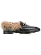 Gucci Jordaan Fur-lined Loafers - Black