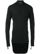 Cedric Jacquemyn Drop Hem Polo Shirt - Black